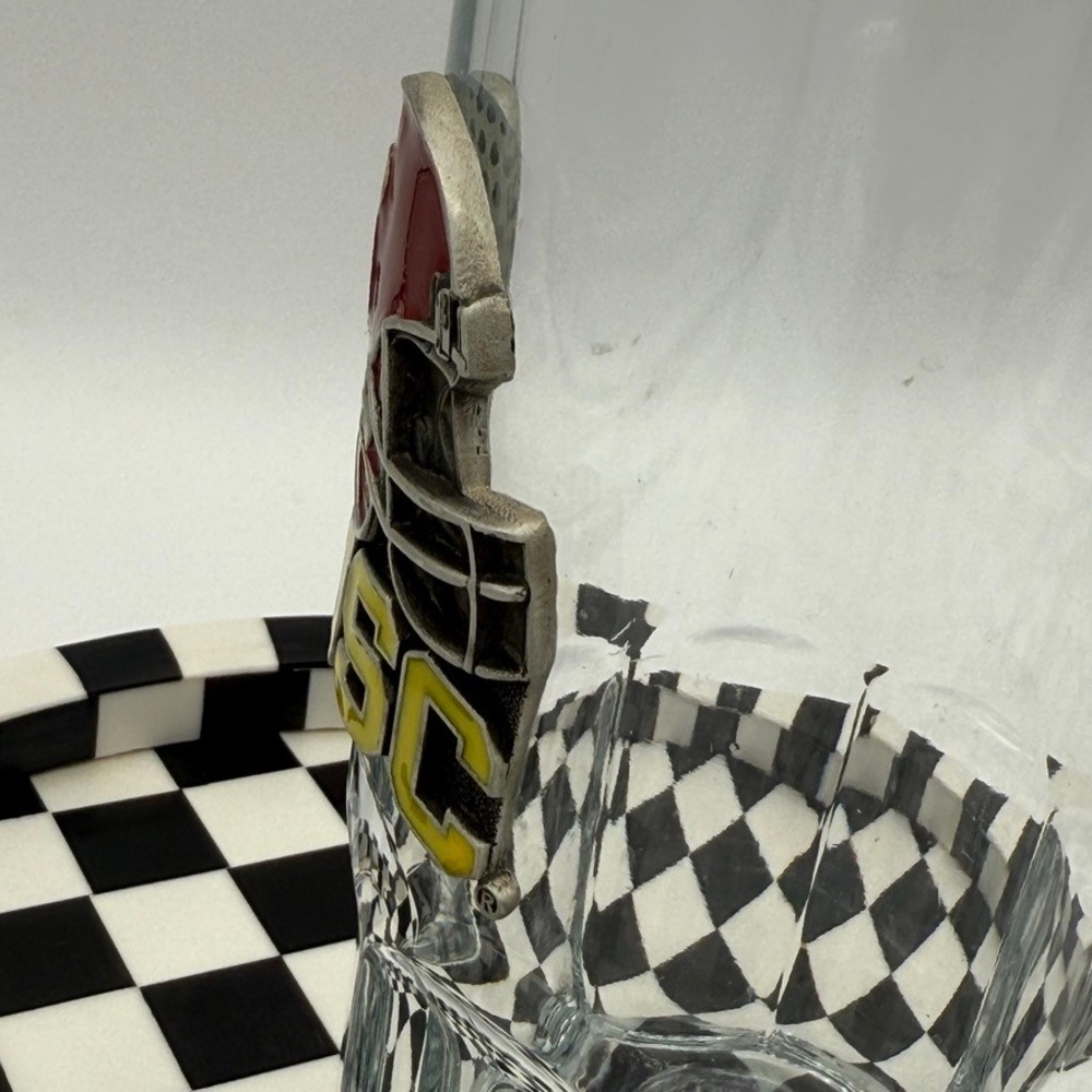 USC Trojans Beer Mug Glass Clear Excellent 3D Helmet Pewter Emblem NCAA Fan Gear - Picture 3 of 4